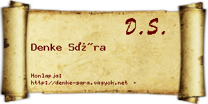 Denke Sára névjegykártya